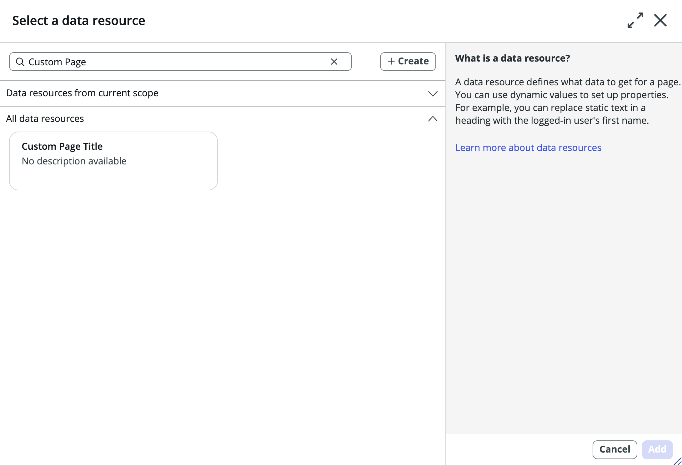 Add the Data Resource to the Variant