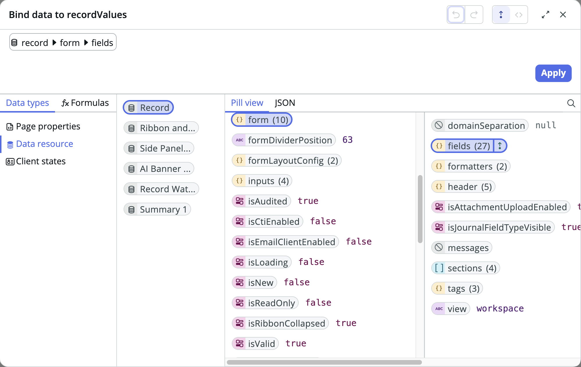 Map the Record Values